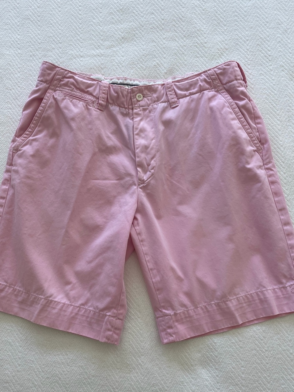 Ralph Lauren Light Pink Cotton Flat-Front Shorts
